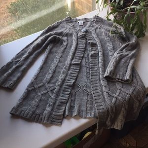 Gray Cable-knit Sweater